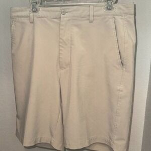 FootJoy FJ Golf Shorts Men's W34 Khaki Flat Front Stretch Chino Performance